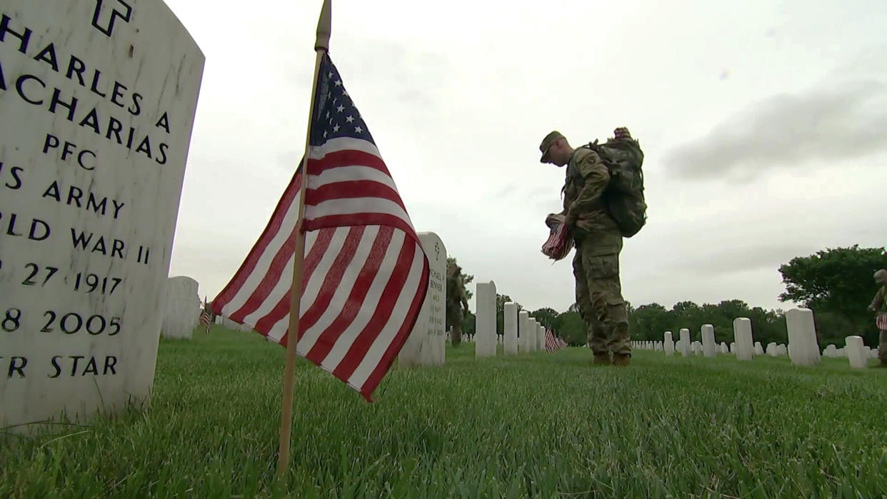 This Memorial Day, more than 250,000 American flags will be planted at the military graves at Arlington National Cemetery. (TODAY)