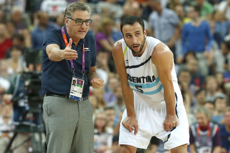 Julio Lamas con Manu Ginóbili en Londres 2012