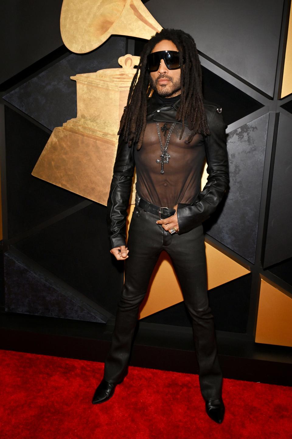 Lenny Kravitz attends the 2024 Grammys.