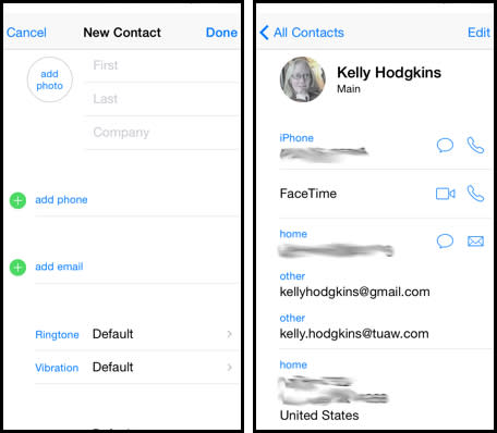 iOS Contacts