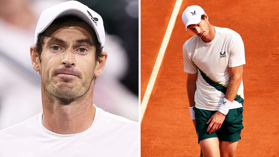 Andy Murray looks puzzled and Murray frustrated on clay.