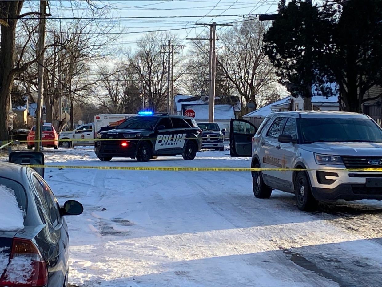 Emergency vehicles on Sunday afternoon were in the 1500 block of South Rochester Avenue, between Eighth and Ninth streets, in the wake of what proved to be a fatal shooting.