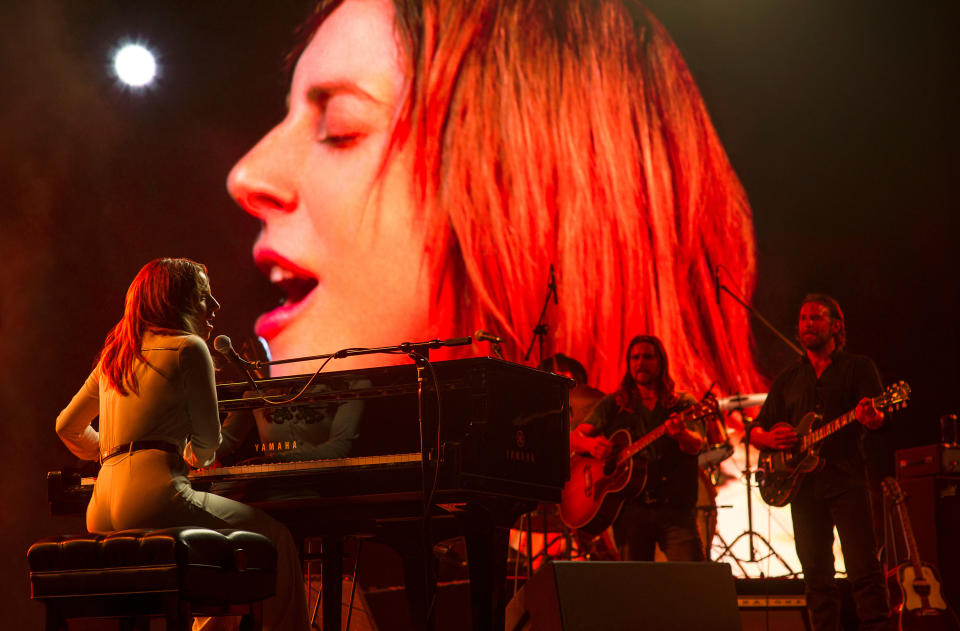 Lady Gaga and Bradley Cooper in <em>A Star Is Born</em>. (Photo: Neal Preston/Warner Bros./Everett Collection)