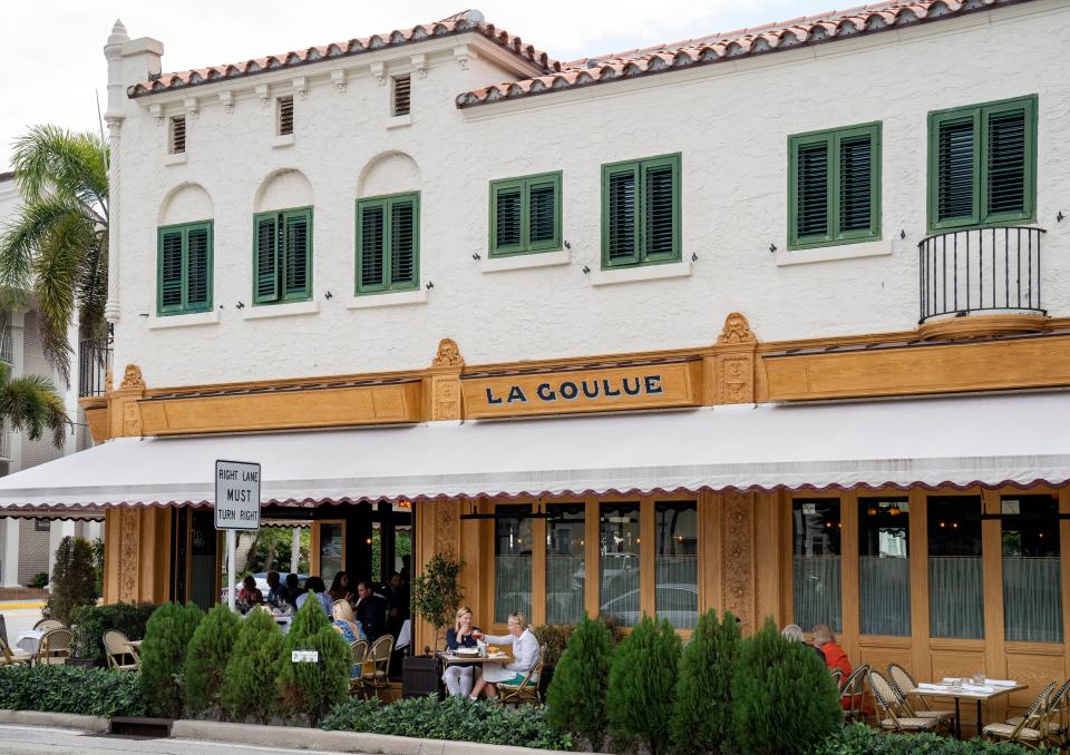Customers have lunch at La Goulue in Palm Beach, Florida on February 2, 2022.
