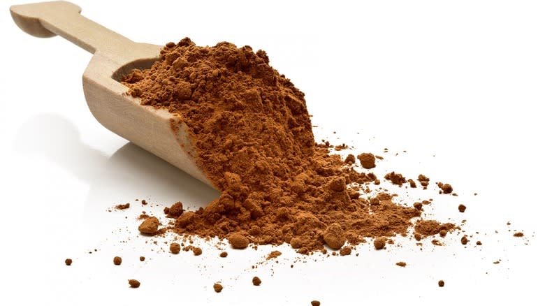 cocoa powder in scoop