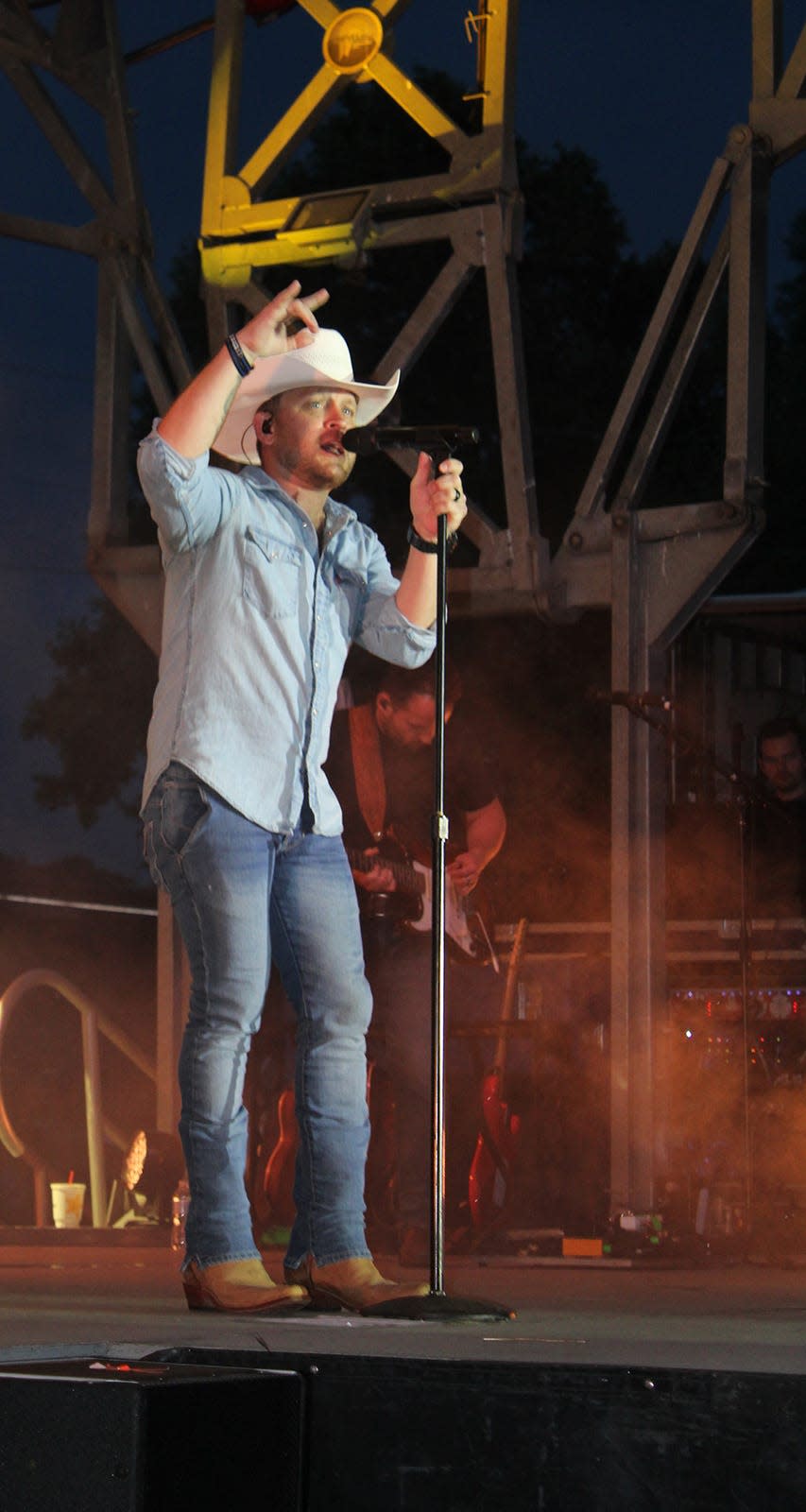 ACM award winning performer Justin Moore performs during Friday night's concert.