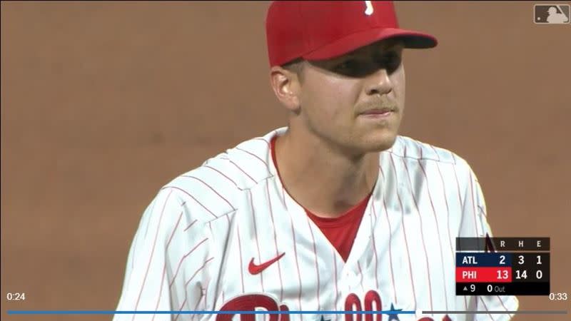 費城人後援投手皮維塔（Nick Pivetta）0.1局失6分。（圖／翻攝自MLB官網）