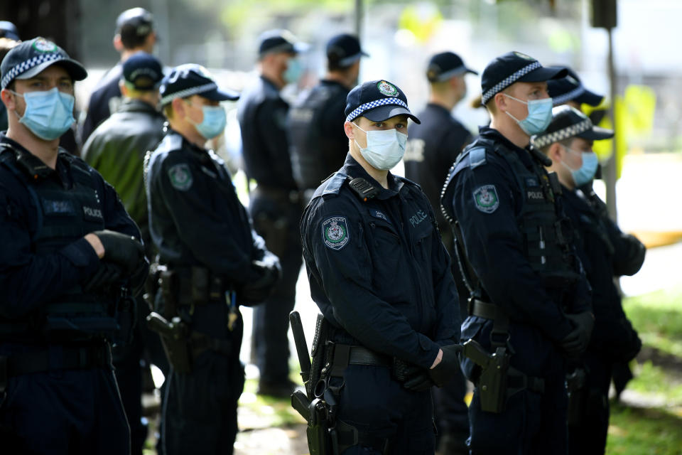 "Hundreds" of NSW Police officers were on patrol during a Black Lives Matter protest in Sydney on Tuesday. Source: AAP