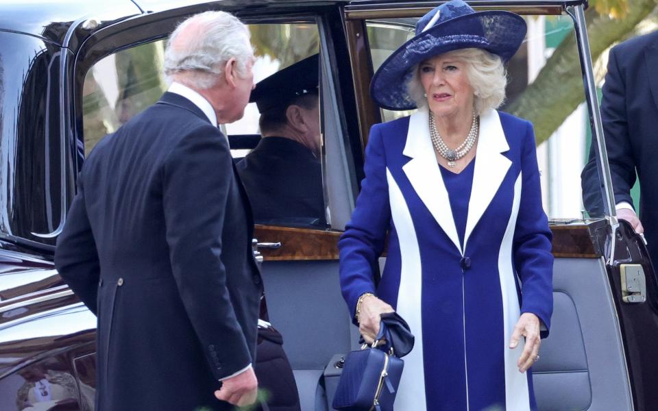 Prince Charles and the Duchess of Cornwall exit their car - Chris Jackson/Getty Images