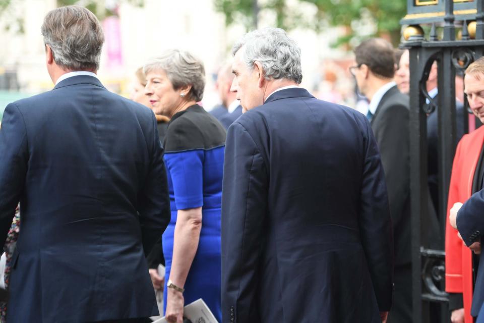 David Cameron, Theresa May and Gordon Brown at today's service (Jeremy Selwyn)