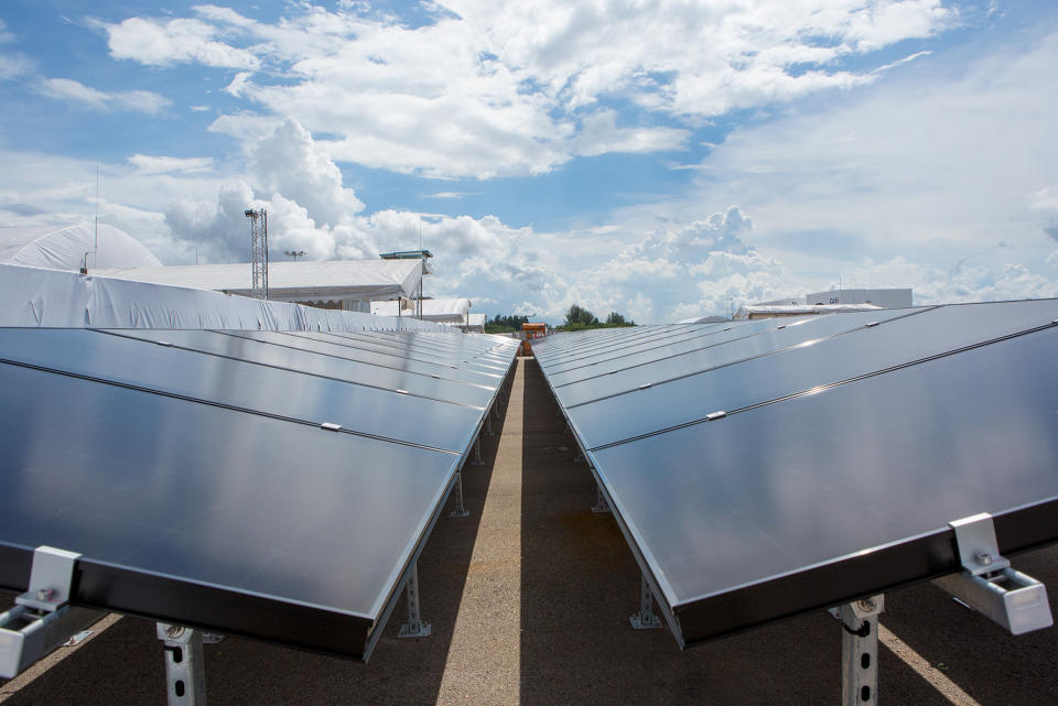 Around 1,130 solar panels have been installed around the CRF to help with its power needs. (PHOTO: Dhany Osman / Yahoo News Singapore)