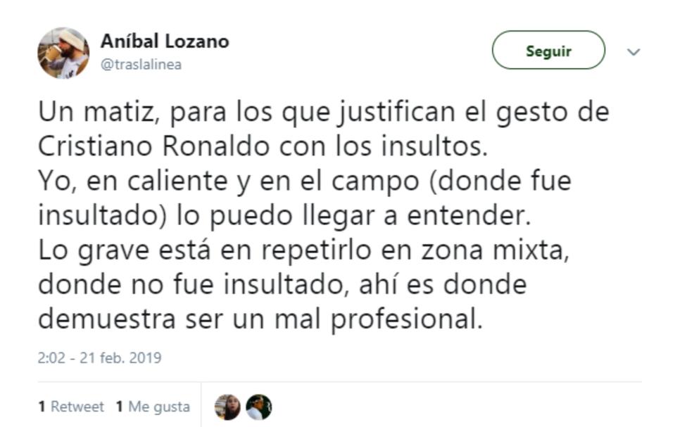 Críticas a Cristiano Ronaldo en Twitter por sus dardos a la afición del Atleti