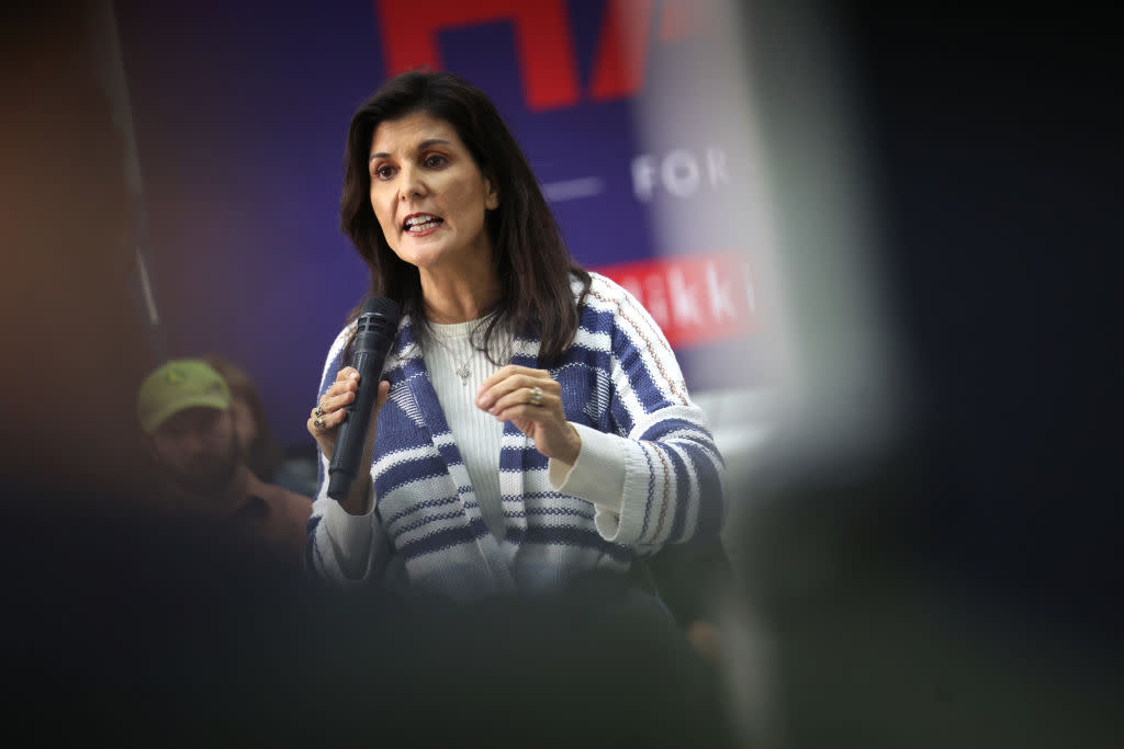 GOP Presidential Candidate Nikki Haley Campaigns In Central Iowa