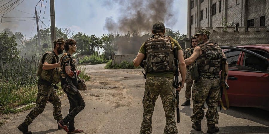 Lysychansk under artillery shelling, June 11, 2022.