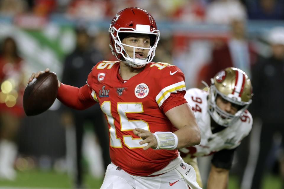 Kansas City Chiefs quarterback Patrick Mahomes will try to lead his team to another Super Bowl win. (AP Photo/Chris O'Meara)