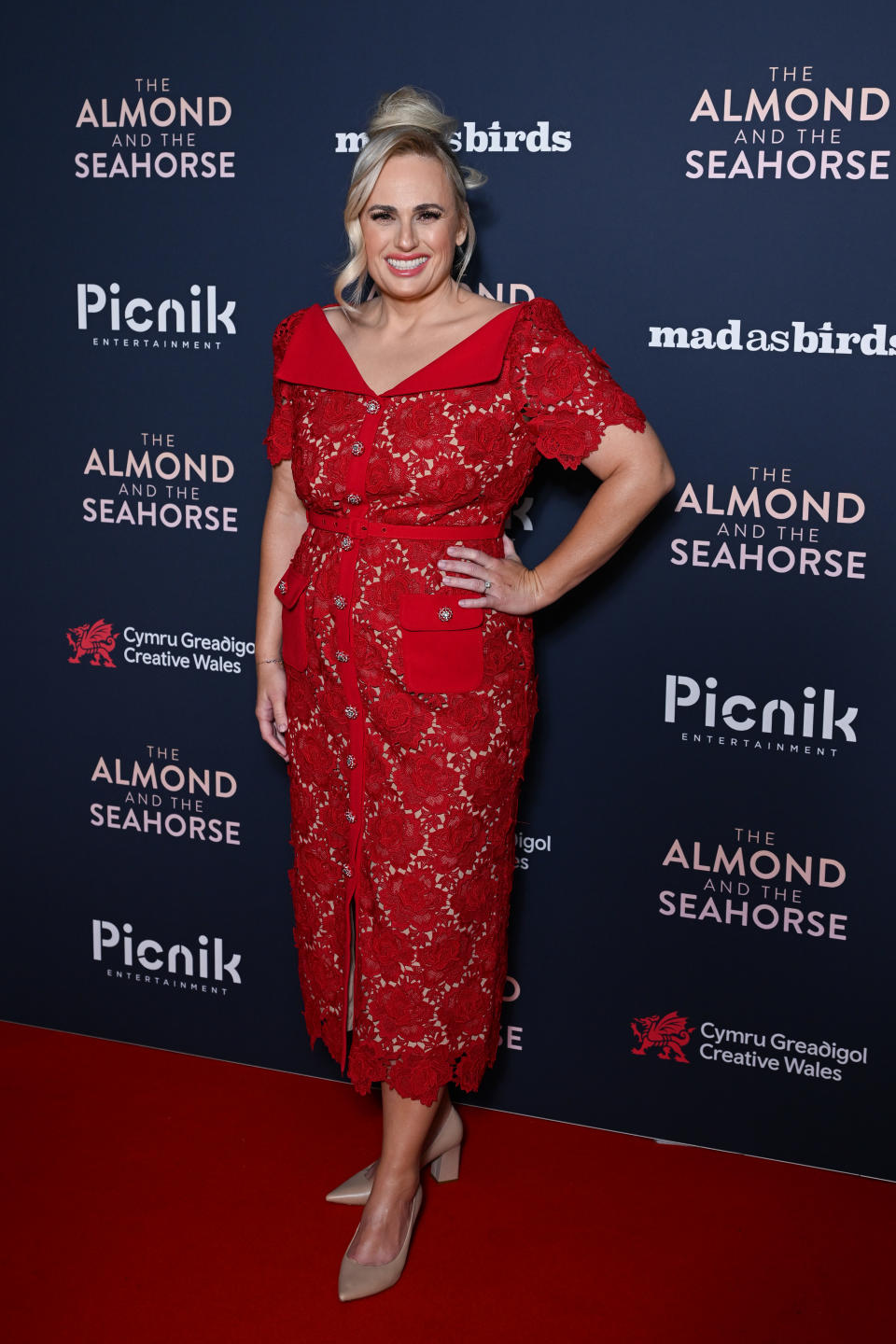 Rebel Wilson attends the UK premiere of "The Almond And The Seahorse" in pointed-toe pumps.