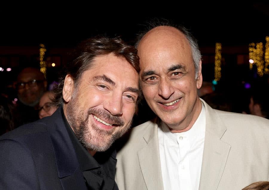 (Left to Right) Co-stars Javier Bardem and Art Malik enjoy the world premiere of Disney’s “The Little Mermaid” at the Dolby Theatre in Hollywood. (Jesse Grant/Getty Images for Disney)