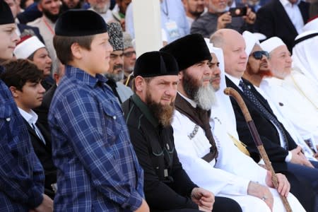 Head of the Chechen Republic Kadyrov attends an inauguration ceremony at a new mosque in Shali