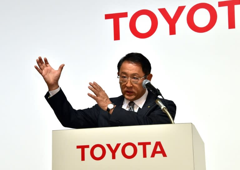 President of Japan's auto giant Toyota Motor, Akio Toyoda, speaks during a press conference in Tokyo, on January 29, 2016