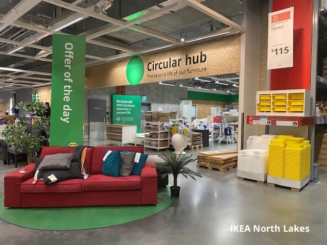 Furniture display in an Ikea store.