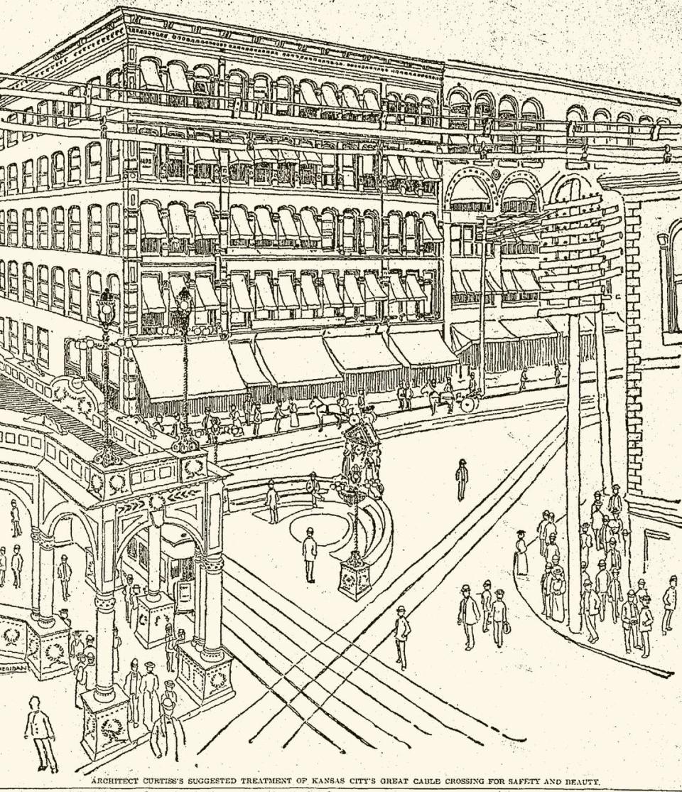 Louis Curtiss’ proposed pedestrian refuge.