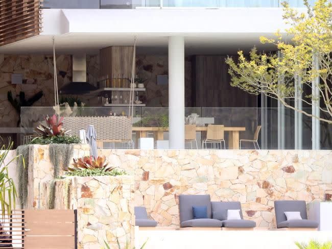 Contemporary living: The Aussie pair's home is made out of all natural materials of sandstone, timber and concrete. Source: Mega