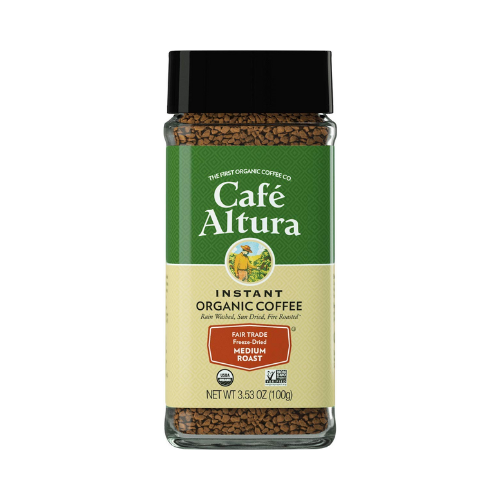 Cafe Altura Instant Organic Coffee against white background