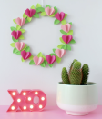 <p>Though a paper wreath won't fare so well outdoors, it's a great option for indoor areas, like your bedroom door. </p><p>Get the tutorial at <a href="https://www.whitehousecrafts.net/post/3d-heart-flower-valentine-wreath" rel="nofollow noopener" target="_blank" data-ylk="slk:White House Crafts;elm:context_link;itc:0;sec:content-canvas" class="link ">White House Crafts</a>.</p><p><a class="link " href="https://www.amazon.com/Colored-Crafting-Decorating-Sheets-Different/dp/B07PRJNXD9?tag=syn-yahoo-20&ascsubtag=%5Bartid%7C10072.g.34866812%5Bsrc%7Cyahoo-us" rel="nofollow noopener" target="_blank" data-ylk="slk:SHOP PAPER;elm:context_link;itc:0;sec:content-canvas">SHOP PAPER</a></p>