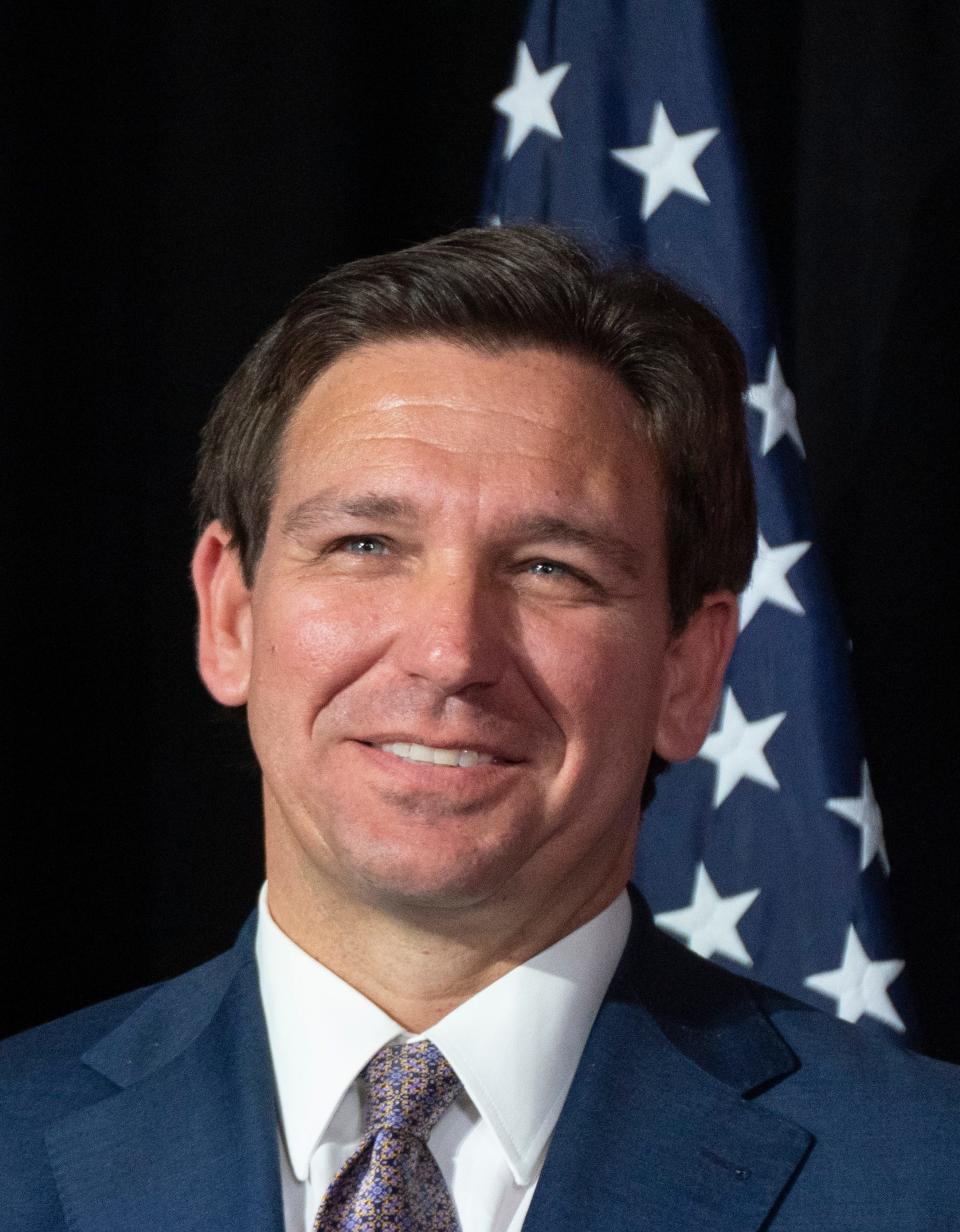 Florida Governor Ron DeSantis speaks about a proposal to create a digital bill of rights during a press conference at Palm Beach Atlantic University in West Palm Beach, Florida on February 15, 2023.