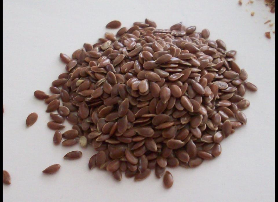 "Flaxseed falls in the same camp as soy for the phytoestrogens," says Susan Moores, a registered dietician. One study by the Mayo Clinic found the incidence of hot flashes was reduced as much as 50 percent by consuming flaxseed.  It is also thought to be very promising because, along with phytoestrogens, it also contains omega-3 fatty acids, which can aid in mood stabilization. According to <a href="http://body.aol.com/alternative-medicine/flaxseed" target="_hplink">A.D.A.M.</a>, an online health content provider, when compared to hormone replacement therapy, 40 grams of flaxseed was reported to be equally as effective in reducing hot flashes, vaginal dryness and mood disturbances. 