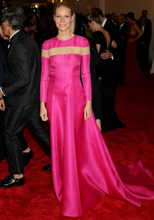 Met Ball 2013: Gwyneth Paltrow opted out of the punk theme in a pink Valentino Couture gown.