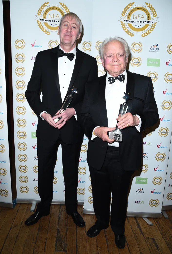 LONDON, ENGLAND - MARCH 29:  Nicholas Lyndhurst and David Jason attend the National Film Awards on March 29, 2017 in London, United Kingdom.  (Photo by Eamonn M. McCormack/Getty Images)