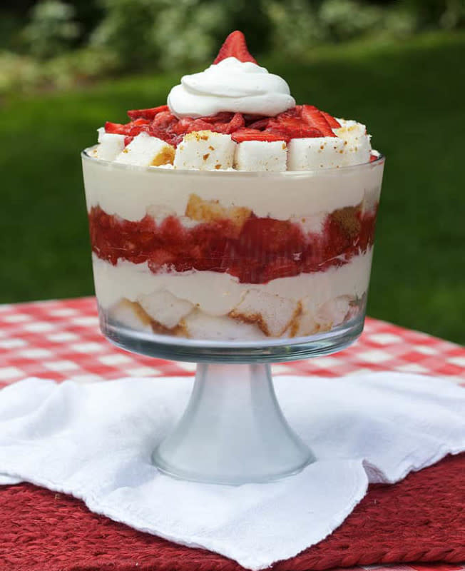 <p><strong>Strawberry Shortcake Trifle</strong></p><p>Get the recipe<a href="https://amandascookin.com/strawberry-shortcake-trifle/" rel="nofollow noopener" target="_blank" data-ylk="slk:here;elm:context_link;itc:0;sec:content-canvas" class="link "><em><strong> here</strong></em></a></p>