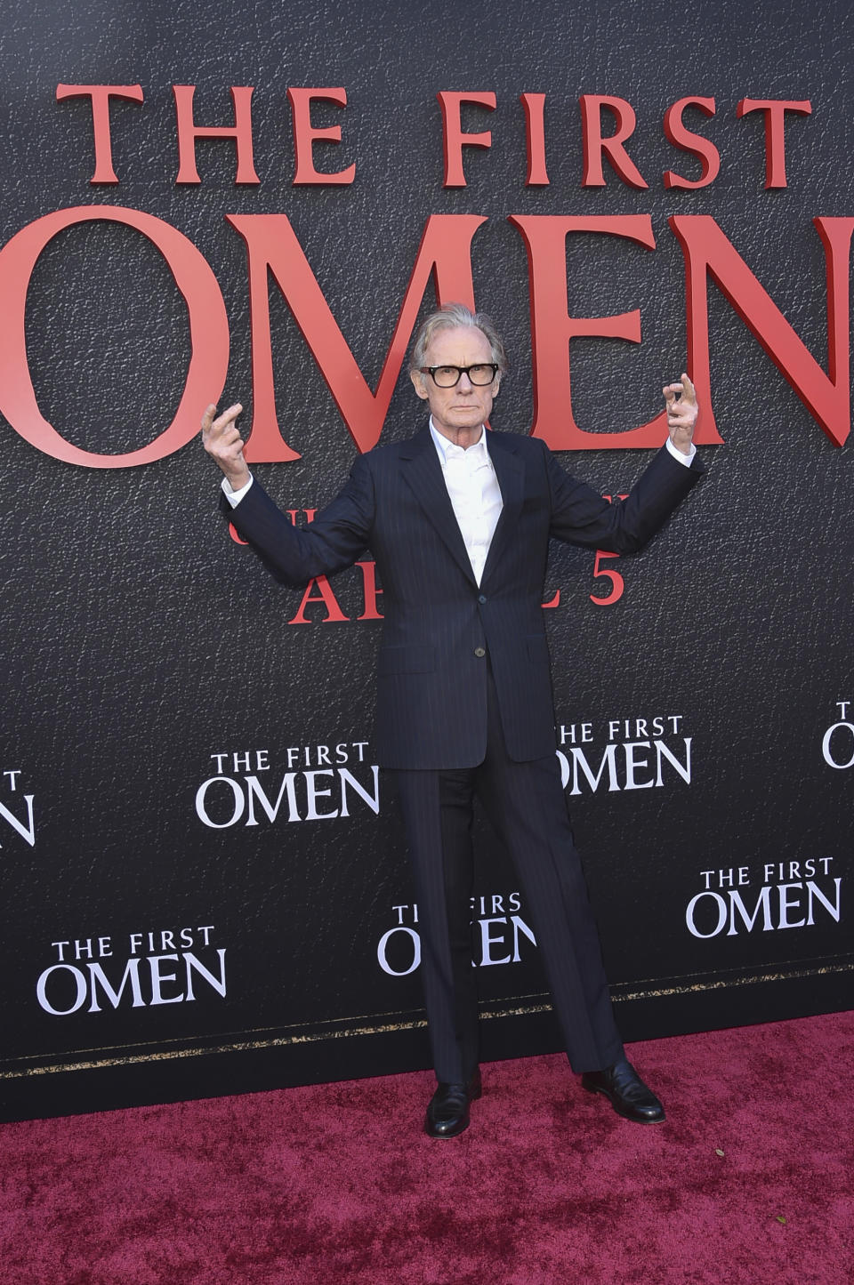 Bill Nighy arrives at the premiere of "The First Omen" on Tuesday, March 26, 2024, in Los Angeles. (Photo by Richard Shotwell/Invision/AP)