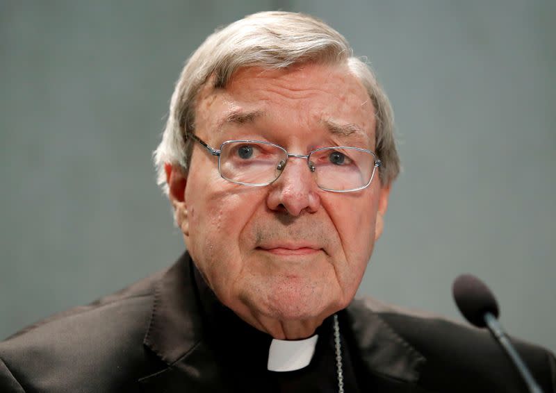 FILE PHOTO: Cardinal George Pell attends a news conference at the Vatican