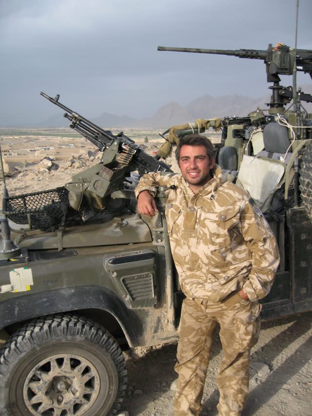 Former Royal Marine Harris Tatakis, who has become the first UK veteran to benefit from iPod-based treatment for debilitating tinnitus 