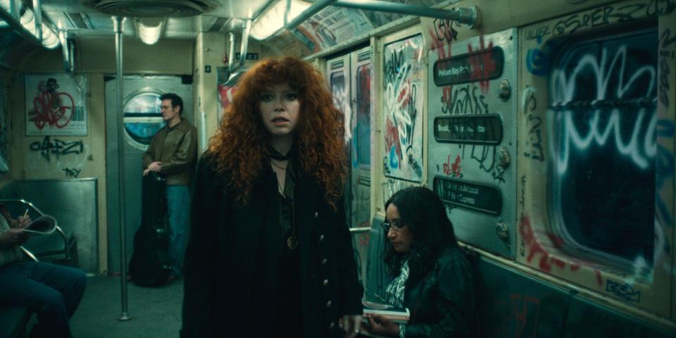 In Season 2 of "Russian Doll," Natasha Lyonne's Nadia Vulvokov travels back in time on the New York City subway, inhabiting the body of her mother in 1982.