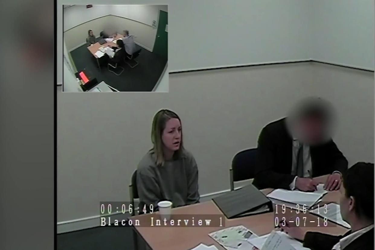 One of Lucy Letby’s police interviews (Cheshire Constabulary/PA) (PA Media)