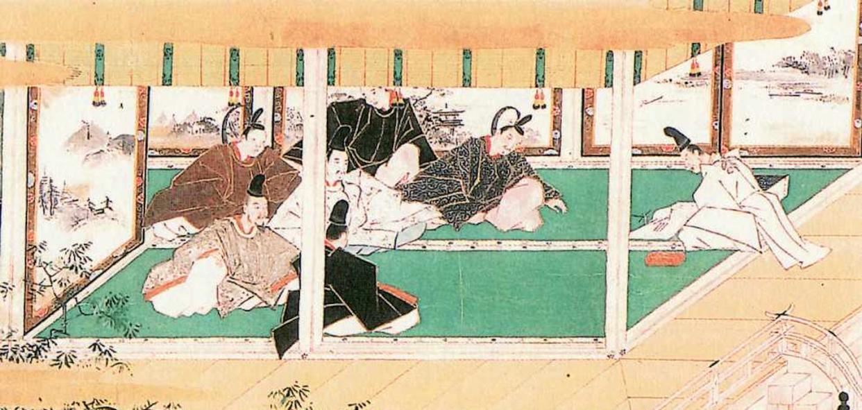 An 'onmyoji,' an expert on yin and yang, performs divination with counting rods in an Edo-period illustration. <a href="https://commons.wikimedia.org/wiki/File:Tamamonomae_Onmyoji.jpg" rel="nofollow noopener" target="_blank" data-ylk="slk:Kyoto University Library/Wikimedia;elm:context_link;itc:0;sec:content-canvas" class="link ">Kyoto University Library/Wikimedia</a>