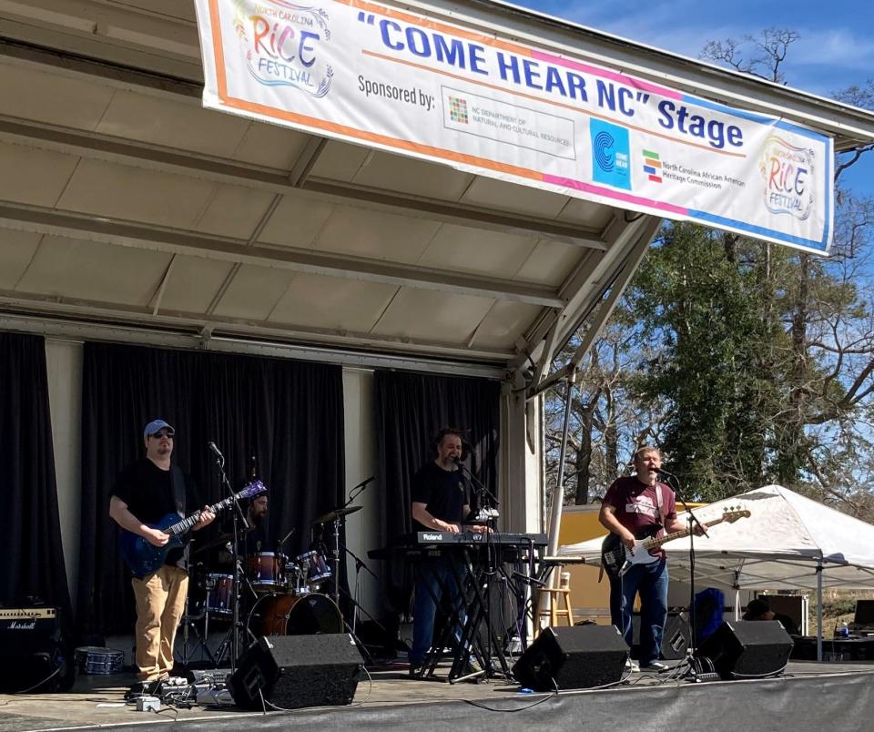 The Eclipse Reggae Band performs at the 2023 N.C. Rice Festival on March 4, 2023, at the Brunswick Town/Fort Anderson State Historic Site in Winnabow, N.C. ALLISON BALLARD/STARNEWS