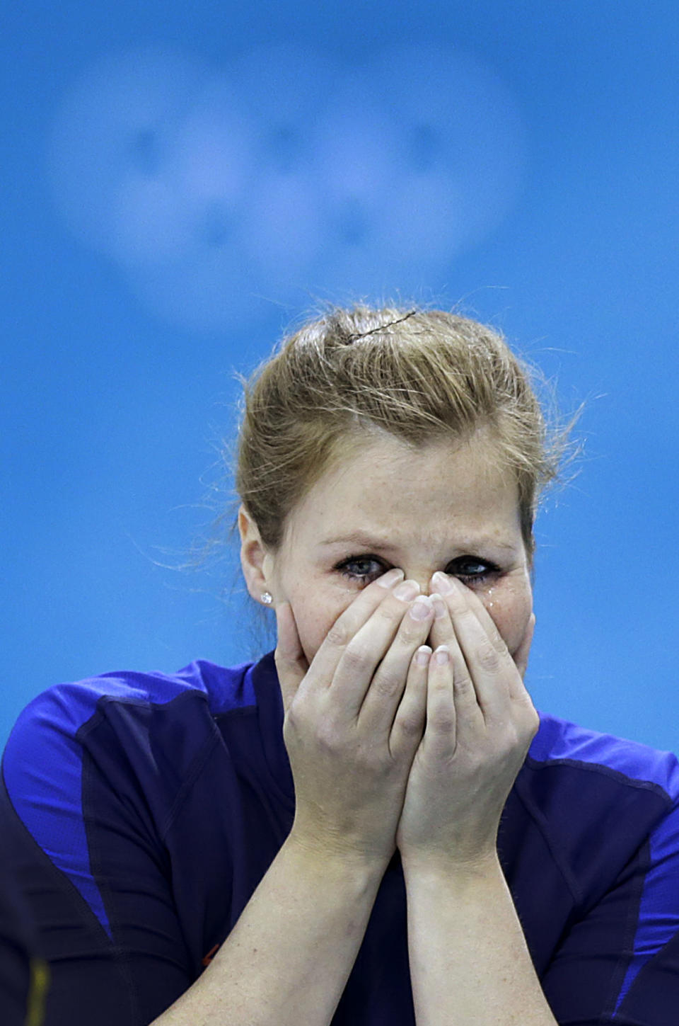 Sweden's Christina Bertrup, breaks into tears of joy after beating Switzerland during the women's curling semifinal game against at the 2014 Winter Olympics, Wednesday, Feb. 19, 2014, in Sochi, Russia. (AP Photo/Wong Maye-E)