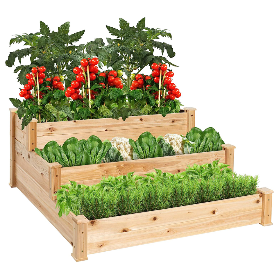 <p><a href="https://www.amazon.com/Best-Choice-Products-Vegetable-Gardening/dp/B01CQ79ZLO/ref=sr_1_19?tag=syn-yahoo-20&ascsubtag=%5Bartid%7C2164.g.60256675%5Bsrc%7Cyahoo-us" rel="nofollow noopener" target="_blank" data-ylk="slk:Shop Now;elm:context_link;itc:0;sec:content-canvas" class="link ">Shop Now</a></p><p>3-Tier Fir Wood Raised Garden Bed</p><p>amazon.com</p><p>$69.99</p>