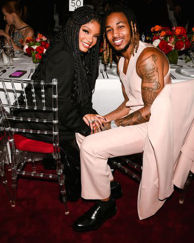 <p>Billy Farrell/BFA.com/Shutterstock</p> Halle Bailey and DDG at the 2023 LACMA Art + Film Gala