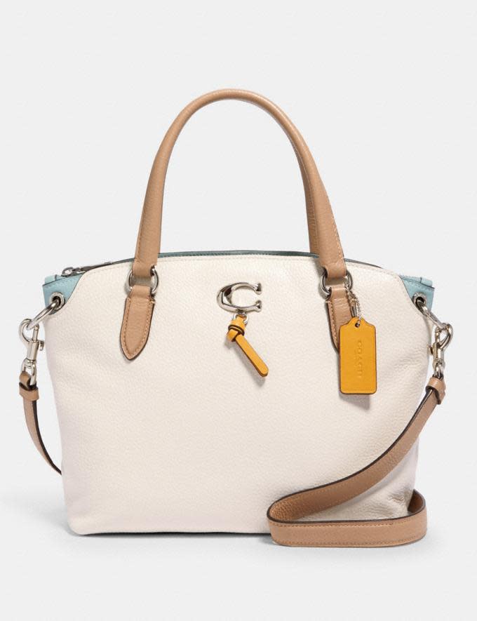 Remi Satchel In Colorblock is on sale at Coach Outlet, $96 (originally $398). 