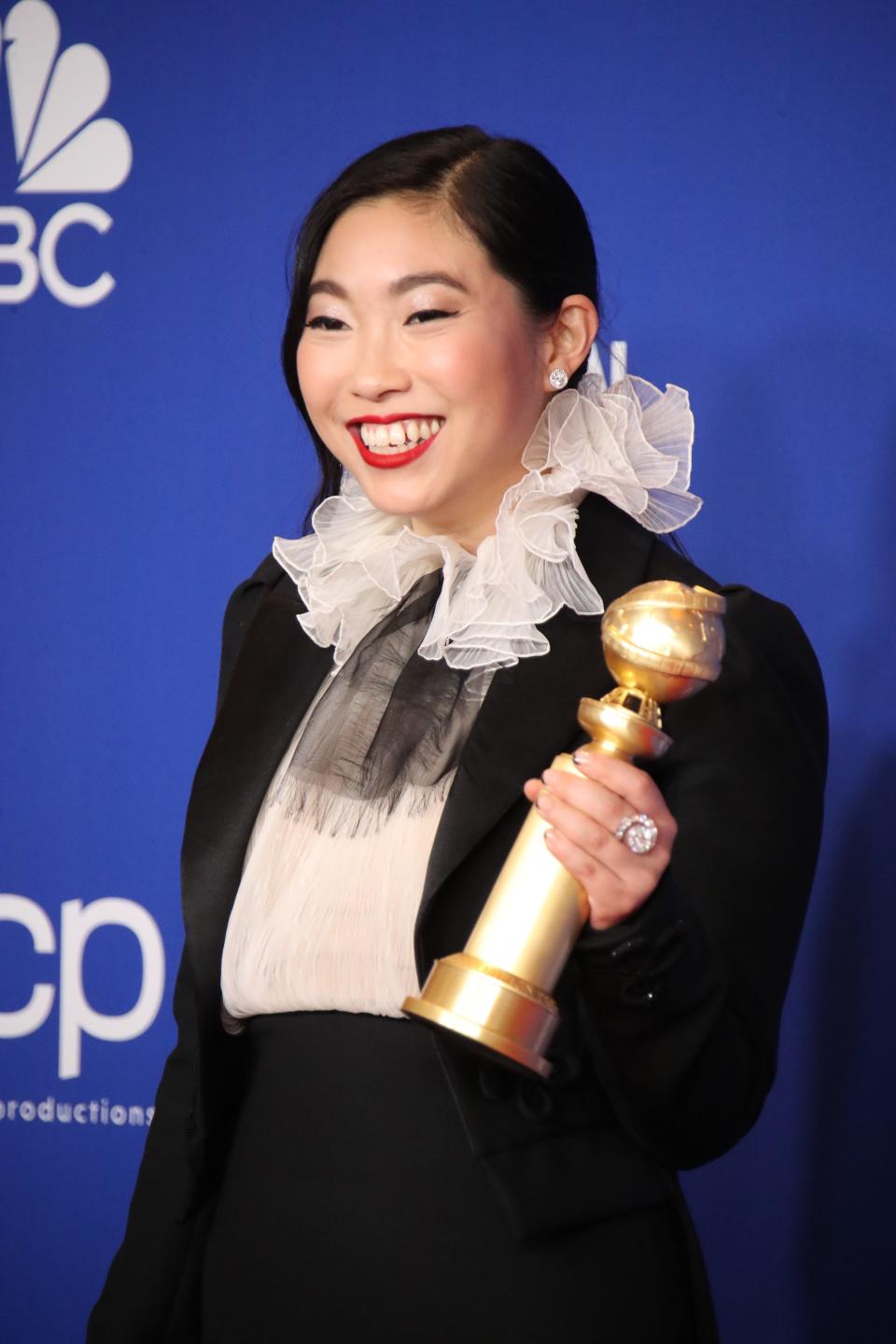 After breakout comedic roles in "Crazy Rich Asians" and "Ocean's 8," Awkwafina won an acting Golden Globe for Lulu Wang's family drama "The Farewell" earlier this month.