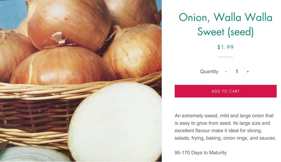 An ad for walla walla onions is pictured.