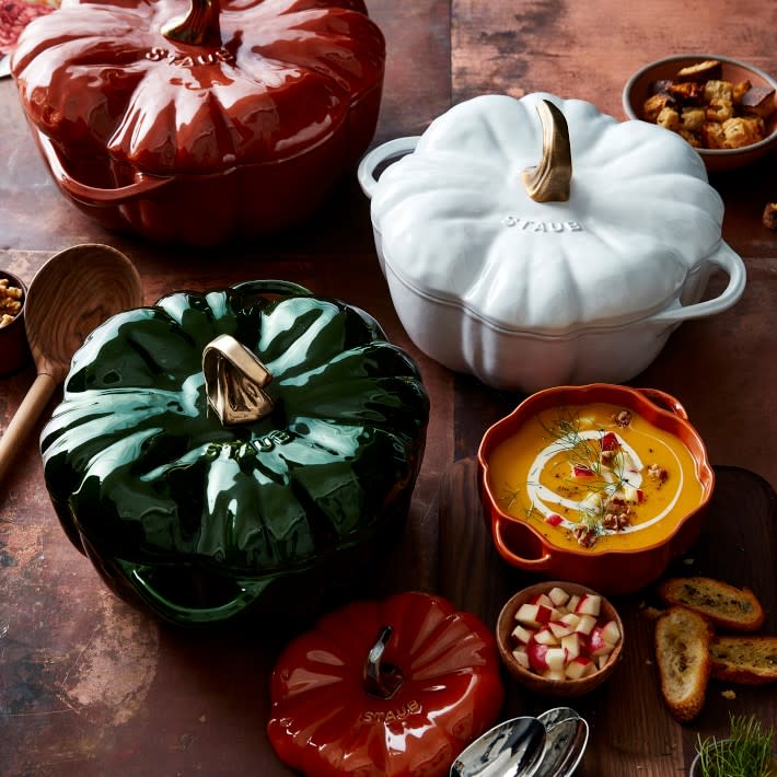 <p><a href="https://go.redirectingat.com?id=74968X1596630&url=https%3A%2F%2Fwww.williams-sonoma.com%2Fproducts%2Fstaub-cast-iron-pumpkin-cocotte&sref=https%3A%2F%2Fwww.cosmopolitan.com%2Fstyle-beauty%2Ffashion%2Fg37233214%2Fgift-ideas-for-thanksgiving%2F" rel="nofollow noopener" target="_blank" data-ylk="slk:Shop Now;elm:context_link;itc:0;sec:content-canvas" class="link ">Shop Now</a></p><p>Staub Enameled Cast Iron Pumpkin Cocotte </p><p>williams-sonoma.com</p><p>$179.95</p><span class="copyright">Williams Sonoma</span>