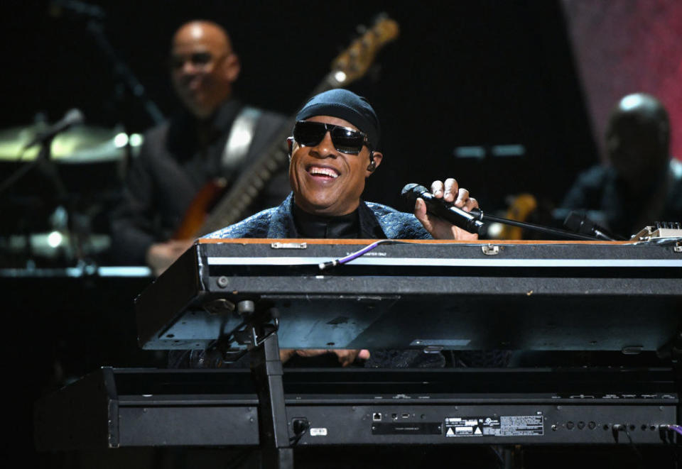 stevie at a keyboard