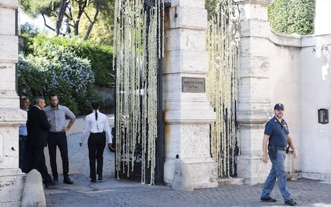 The entrance to Villa Aurelia, where Michael Hess and Misha Nonoo will marry - Credit: Rex