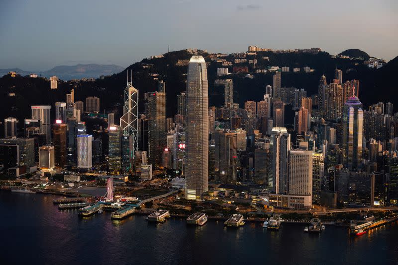 FILE PHOTO: A general view of skyline buildings, in Hong Kong